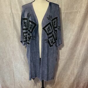 Vocal Distressed Western Design Purple Cardigan size XL